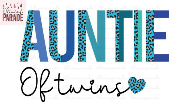 Auntie of Twins Blue Leopard Print PNG: A Versatile Digital Design for Creative Projects