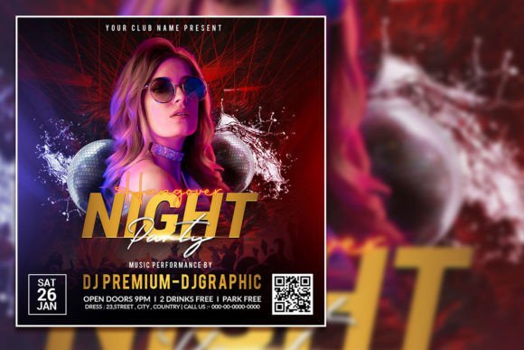Night Party Social Media Post Template