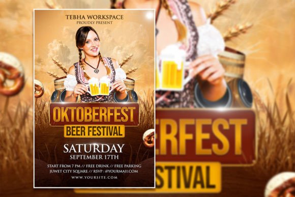 Oktoberfest Festival Flyer and Editable Oktoberfest Flyer Template